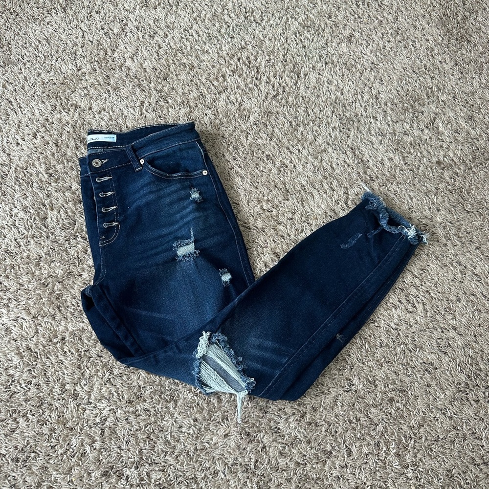 Women's Distressed Blue Jeans KANCAN
